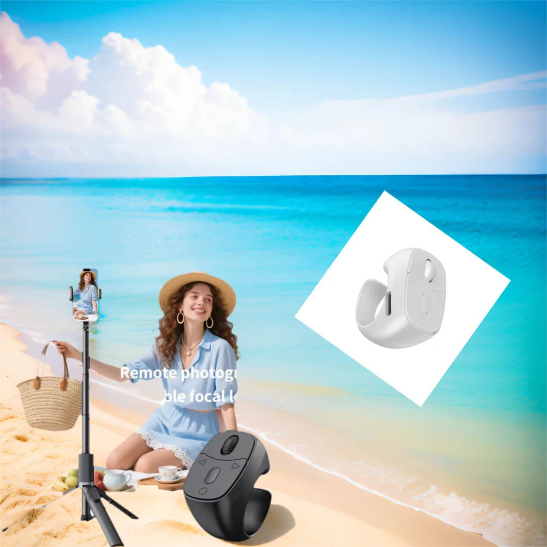 

Portable Finger Ring Bluetooth-Compatible Remote Control for Cell Phone - Selfie, Video Remote Controller, Automatic Page Turner