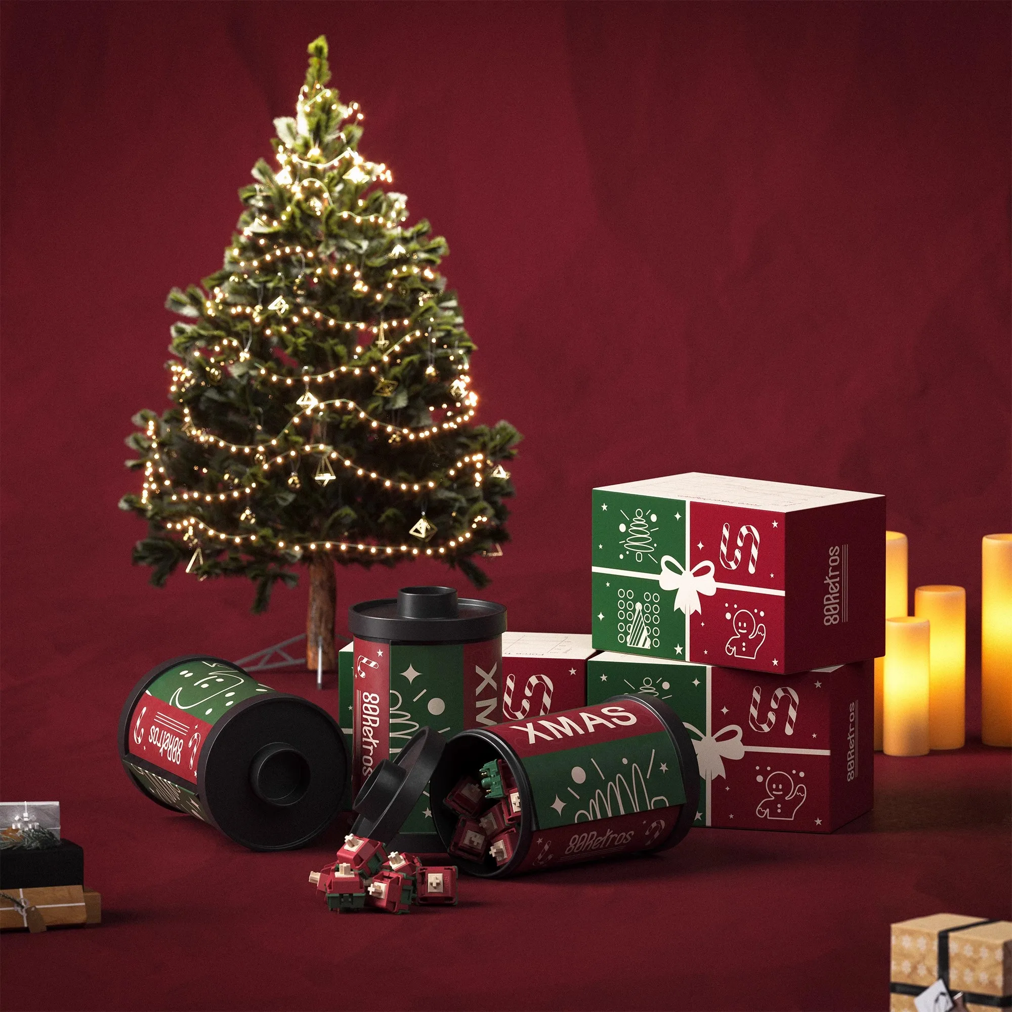 

80Retros x HMX GAME 1989 / KD200 / FJ400 / JOKER Film Switch Mechanical Keyboard Factory Lubed Keyboard Switches Custom Axis