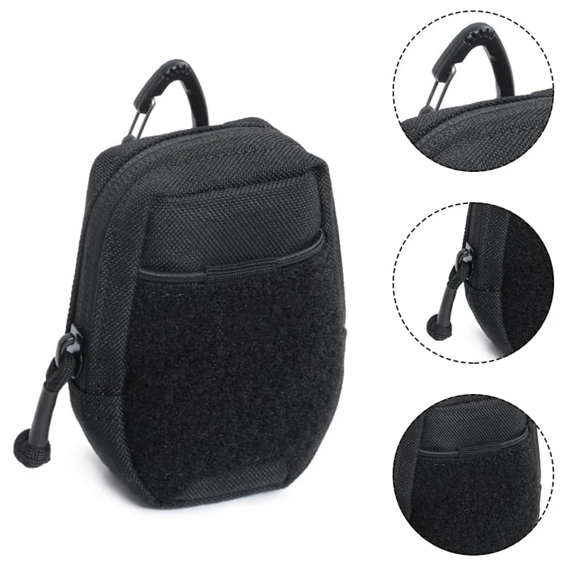 Small EDC Bag, Outdoor Purse Key Case Compact Organizer Pouch Polyester Multi-Purpose Storage Pocket for Waist Pack