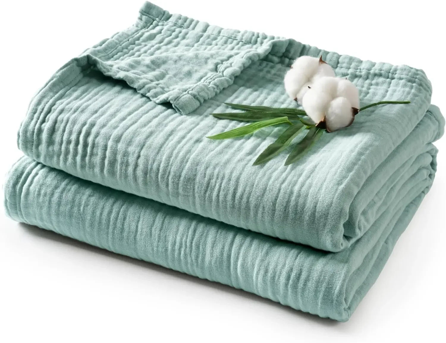 

100% Cotton Muslin Blanket,6 Layers Breathable Cotton Throw Blanket for Large Bed and Couch,Gauze Blanket for Adults All Season
