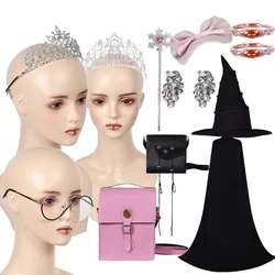 Wicked Fantasia Elphaba Witch Hat Glinda Crown Headband Rings Bag Magic Wand Halloween Carnival Party Costume Accessories Gifts