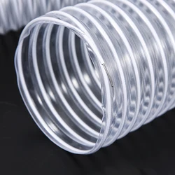 Transparent PVC Plastic Steel Wire Hose Industrial Dust Removal Suction Expansion Bellow Pipe,1-10 Meter Inner Diameter,30-100mm