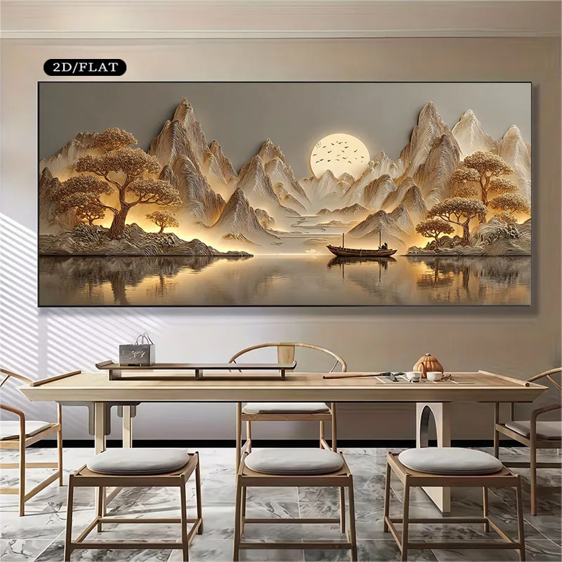 2D Flache 1-teilige Große Moderne Abstrakte Leinwand-Wandkunst - Ungerahmte Neutrale Strukturierte Wandkunst für Wohnzimmer, Schlafzimmer, Bürodekoration