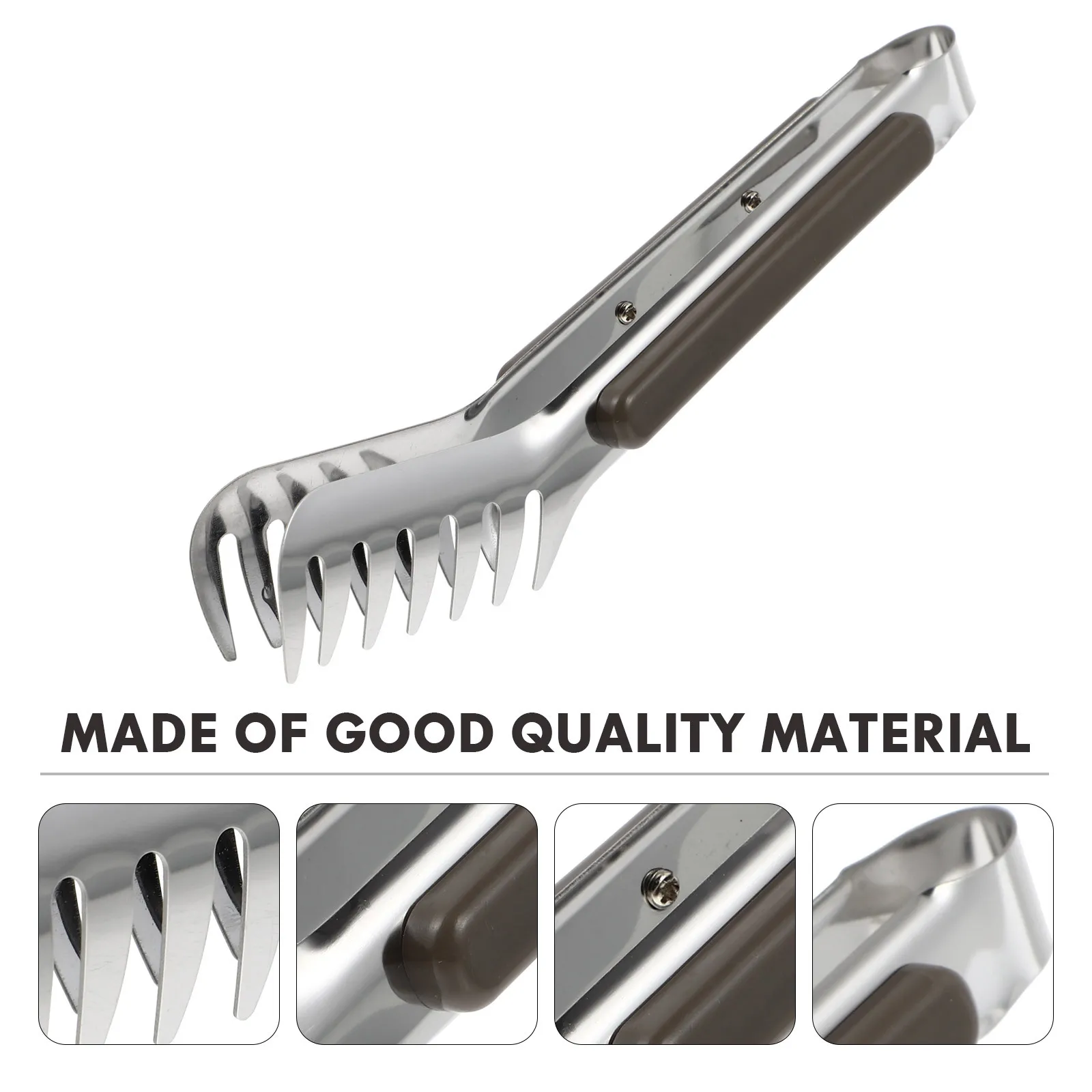 

1 pc Stainless Steel Food Tong Heat Resistant Rust Proof Ergonomic Kitchen Clamp For Home Bbq Buffet Wedding Spaghetti