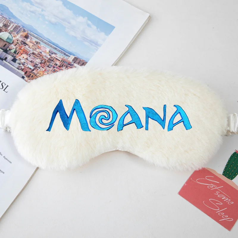 Moana-mascarilla de felpa para dormir, Disney, para adultos, dormir mejor, cubierta para ojos nocturna a prueba de luz, parches de ojos de felpa suaves y agradables para la piel