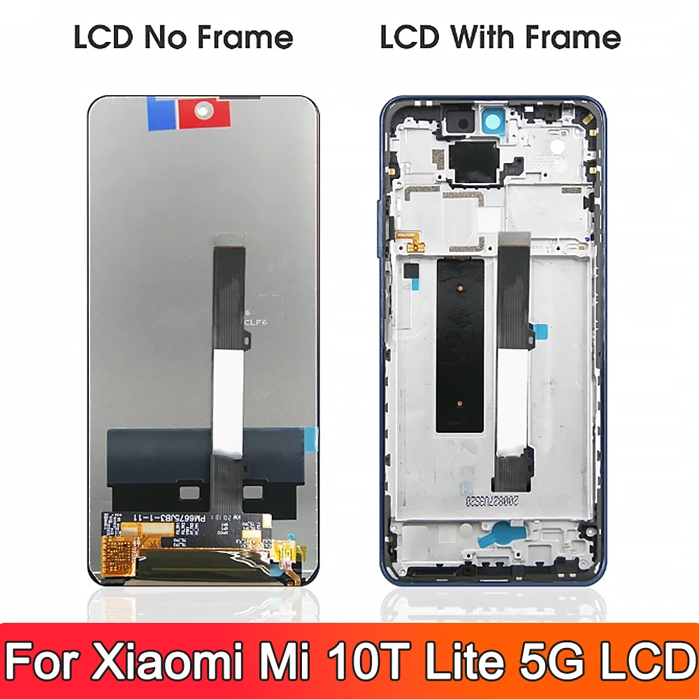 6.67\'LCD Mi 10T Lite 5G Screen Replacement, for Xiaomi Mi 10T Lite 5G M2007J17G LCD Display Touch Screen Digitizer with Frame