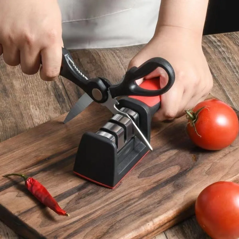 Kitchen Knife Sharpener 4-Stage Grinding Tool for Stone Household Stainless Steel Bar Multifunctional Grinding Tool