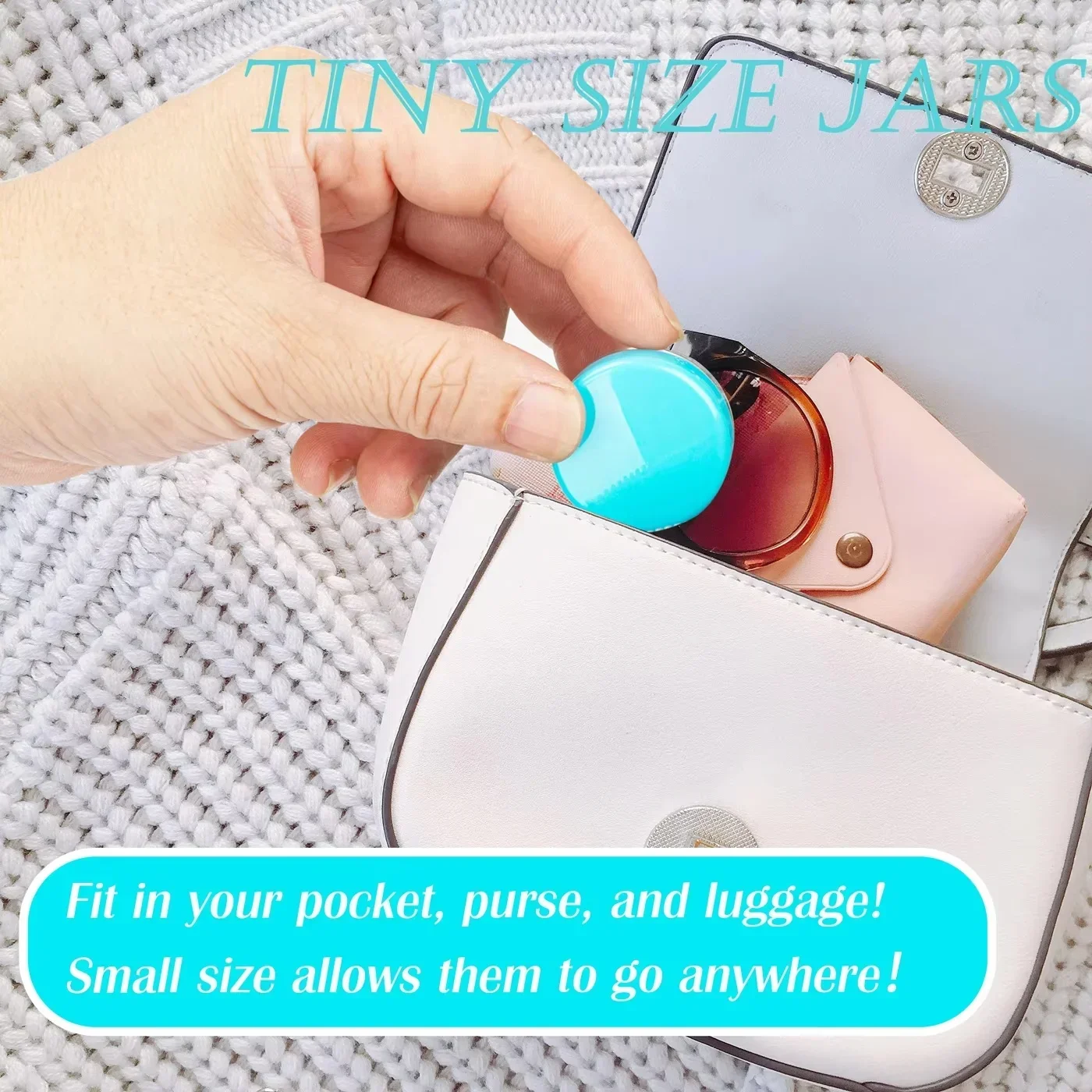 Pots ronds colorés portables en plastique, boîtes de rangement pour poudre de gommage, anti-poussière, bijoux, boucles d'oreilles, bagues, cosmétiques, pot d'échantillon vide