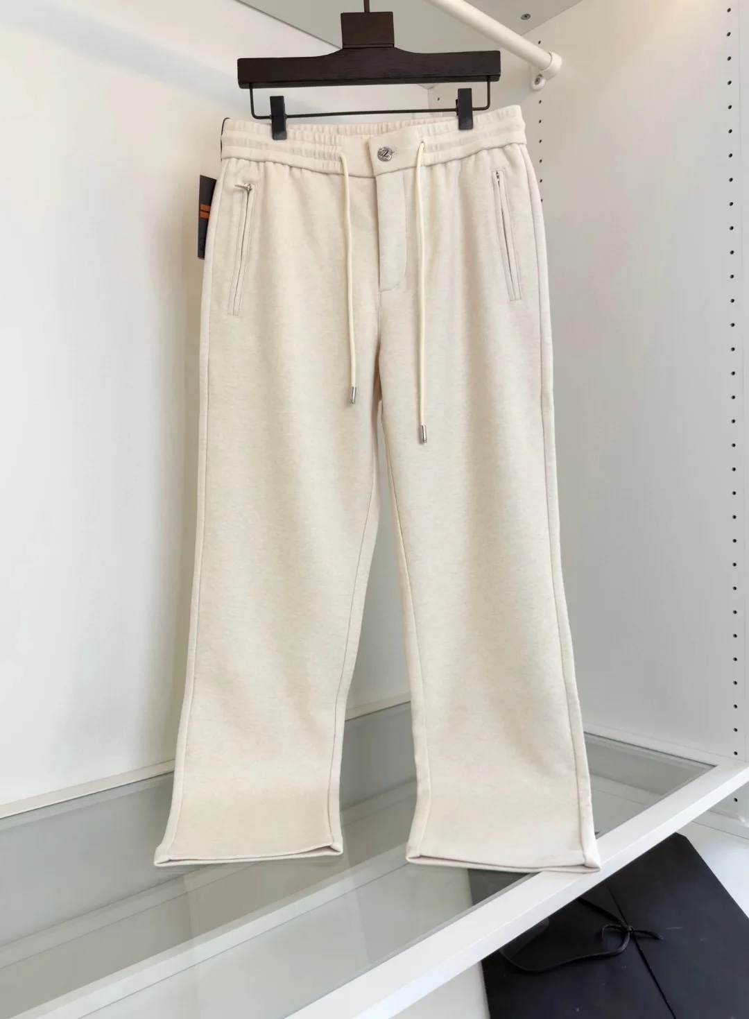 

Итальянские мужские осенне-зимние повседневные брюки из смесовой шерсти с эластичной резинкой на талии, прямые брюки, простые теплые повседневные брюки