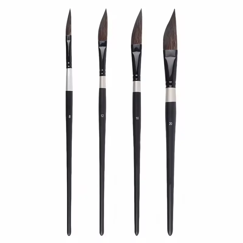 4Pcs Watercolor Paint Brushes Set Pointed Sable Hair Artist Painting Brushes for Watercolor Gouache Acrylic Art Painting Supplie