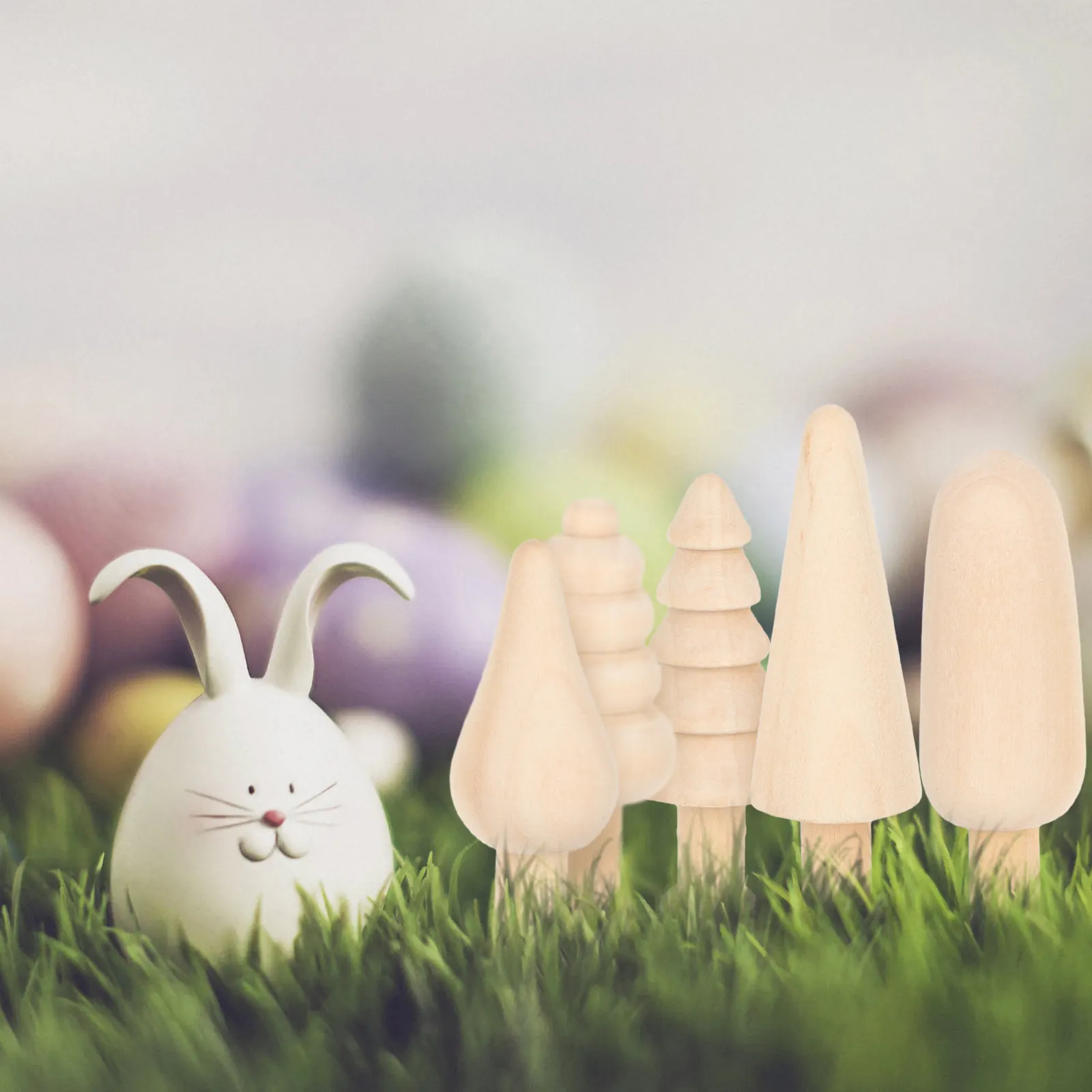 

DIY Unfinished Wooden Trees 10pcs Natural Wood Shapes for Kids Painting Craft Mushroom Tree Toys Mini Tree Decor Aesthetic Gift