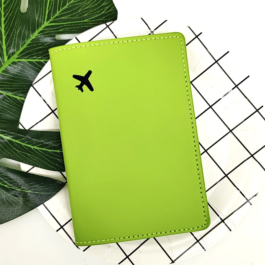 1PCS Black Small Aircraft PU Leather Passport Case/Cover/Holder Travel Accessories Fashion Wallet for Women or Men