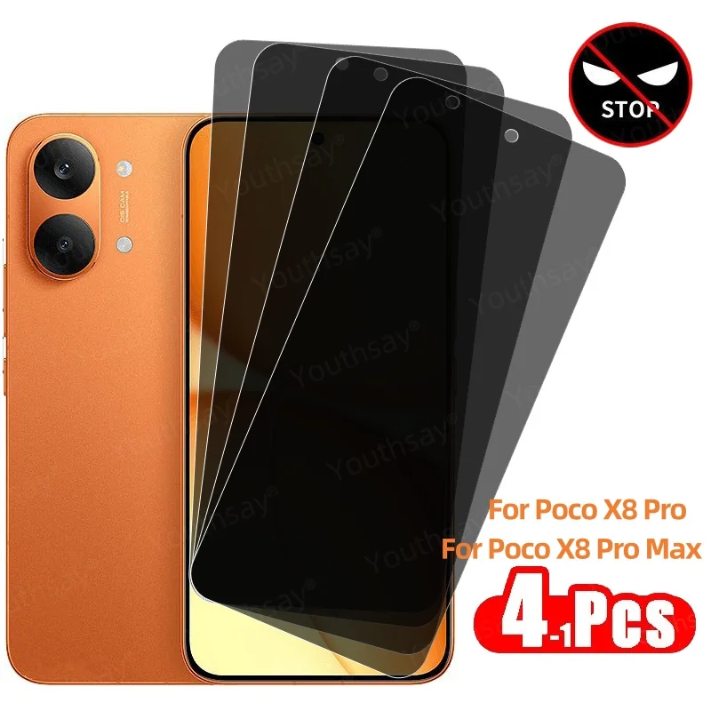 Sichtschutzfolie für Poco X8 Pro Max, gehärtetes Glas, Poco X8 Pro Max Anti-Spy-Schutzfolie, Anti-Peeping-Folie
