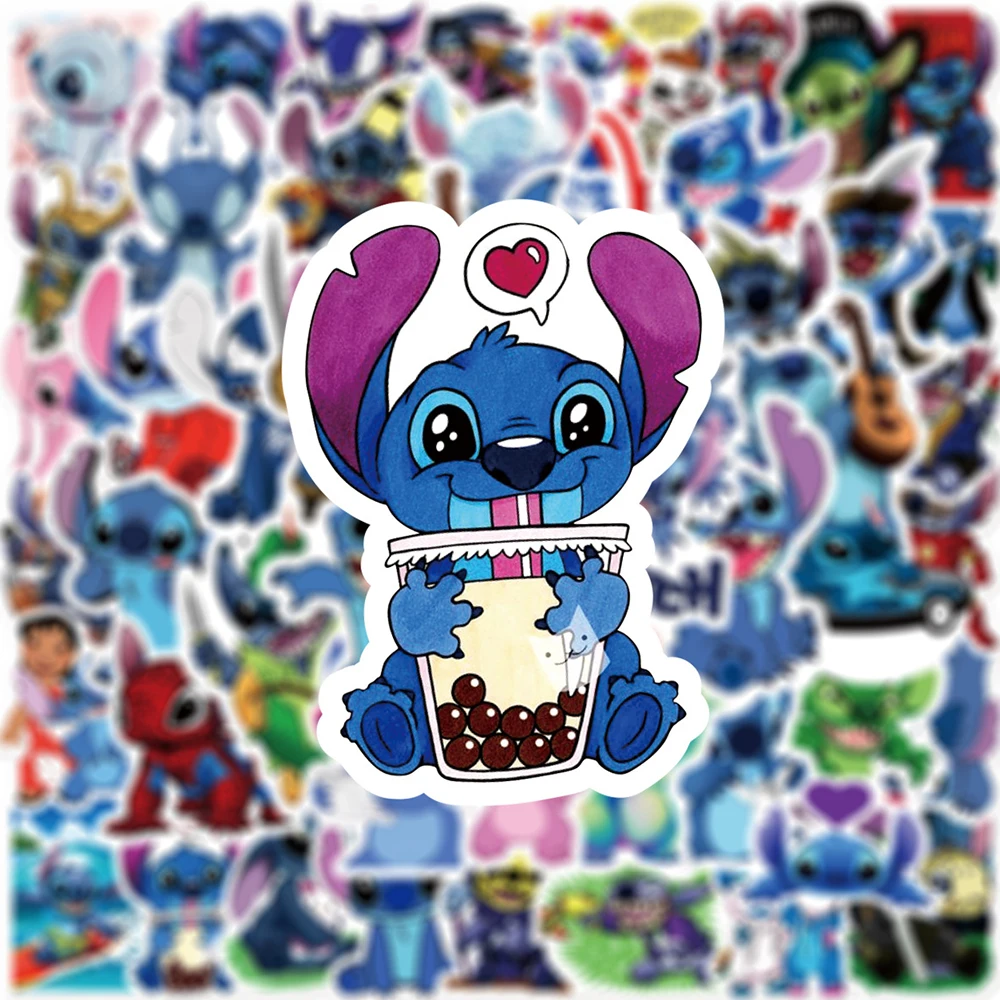 10/30/50pcs Cute Disney Cartoon Lilo & Stitch Stickers Anime Graffiti Decal Toys for Kids Gift DIY Stationery Helmet Car Sticker