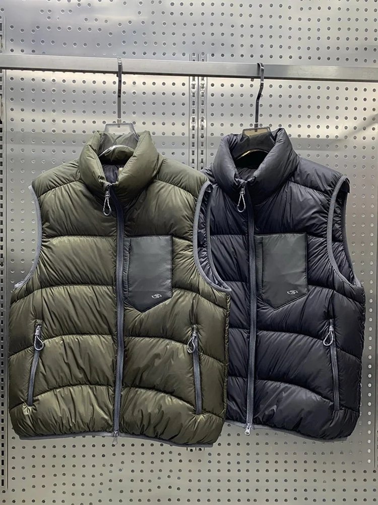 

High-End Men's Versatile 90 White Du down Vest Thiened Winter Jaet Stand Collar Warmth Protection Casual Sle Zipper D...