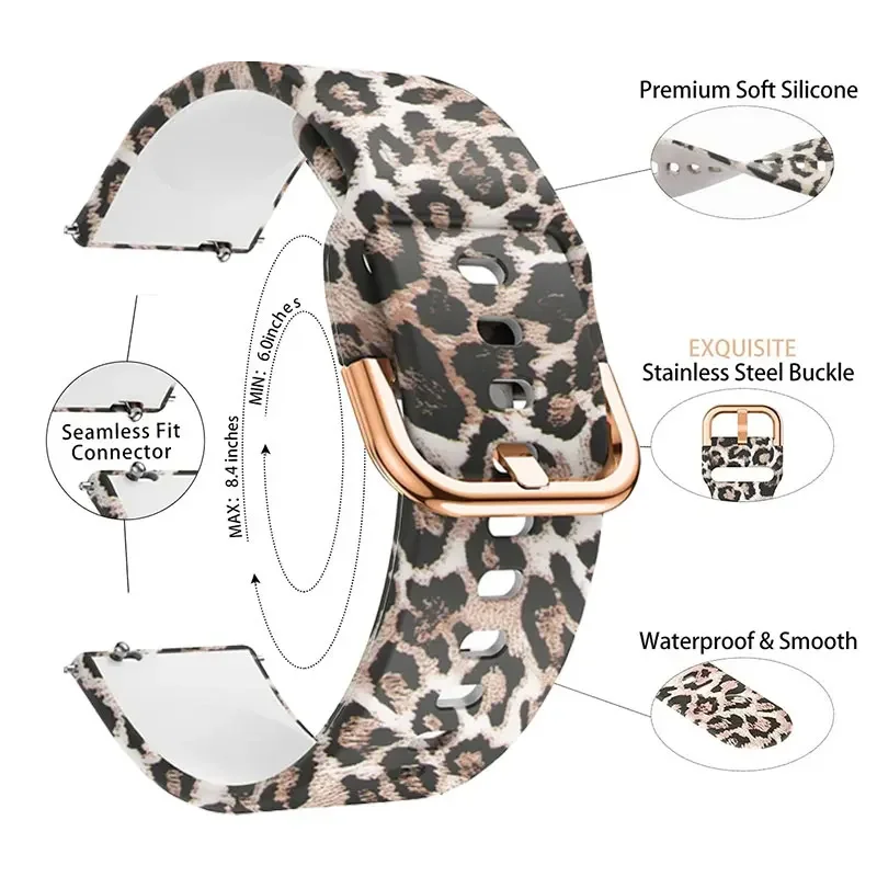 طباعة سيليكون حزام لساعة سامسونج جالاكسي 7 6 5 4 الفرقة 40 مللي متر 44 مللي متر كلاسيك/جير S3 20 مللي متر 22 مللي متر سوار ل Amazfit GTS 2 3 4