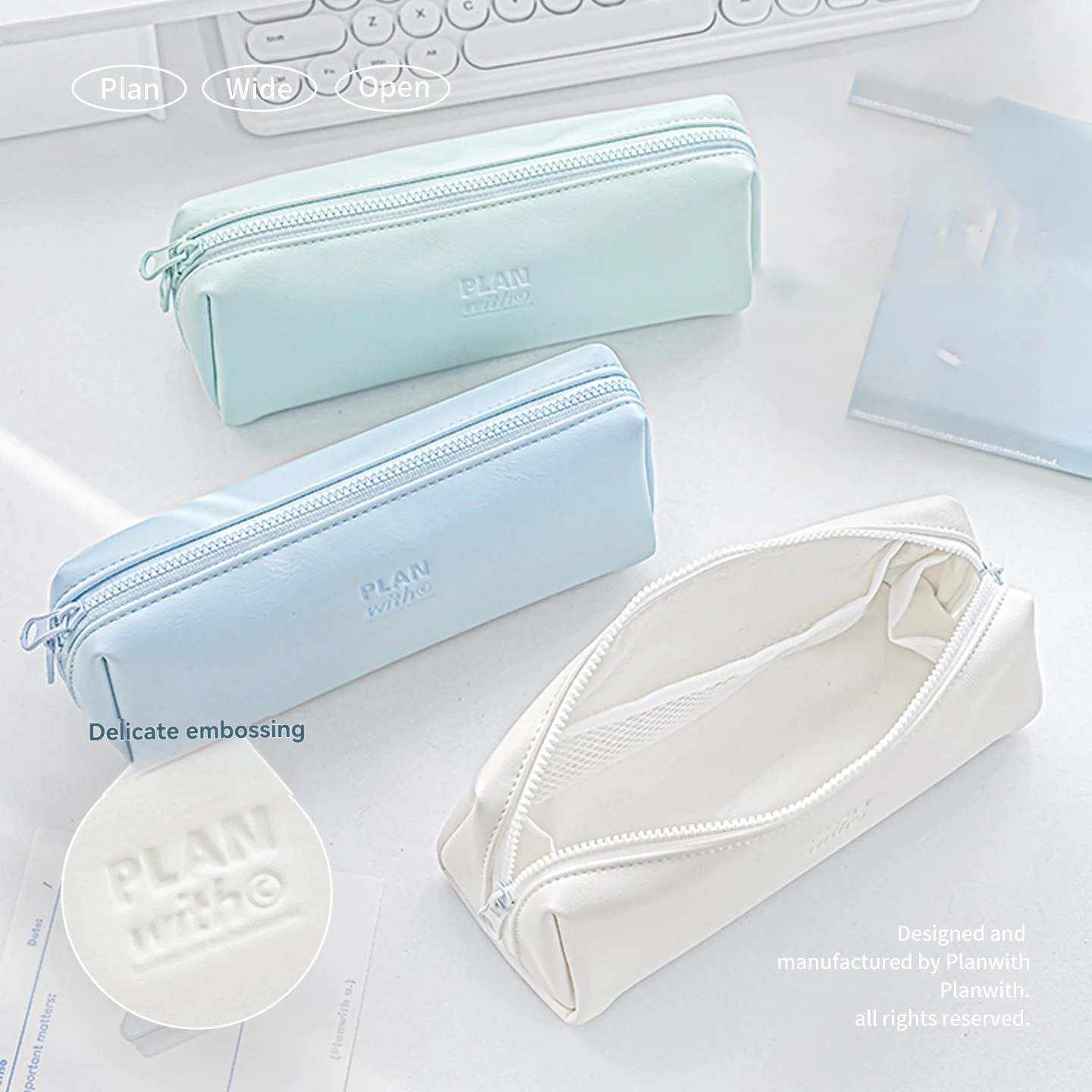 

1 шт. кожаный пенал, простой дизайн для студентов, водонепроницаемый пенал большой емкости для хранения, чехол для ручек