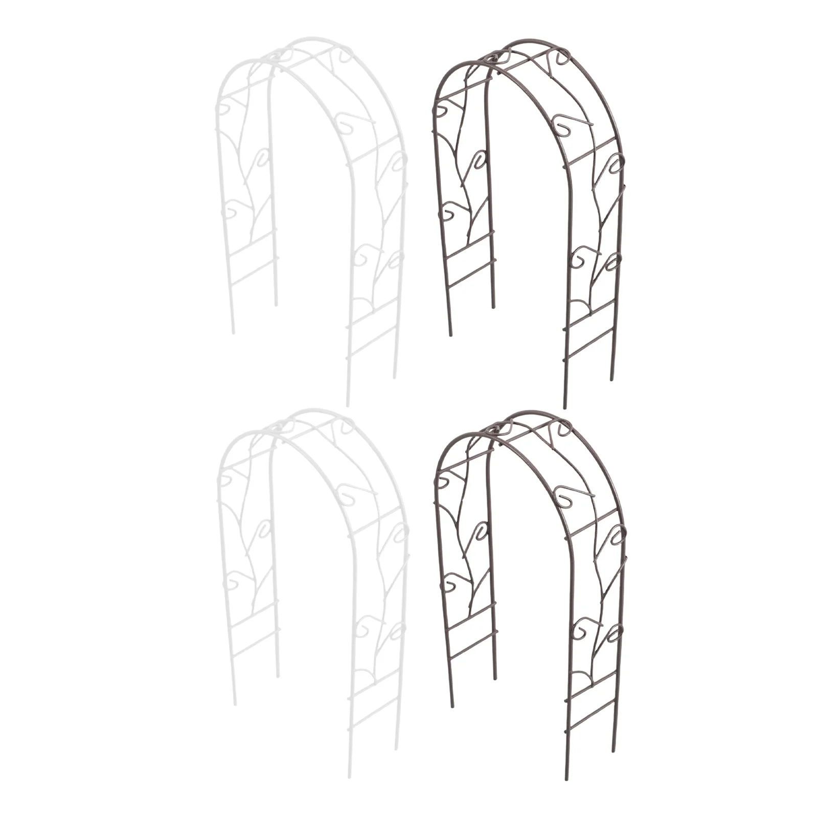 4 قطعة إطار قوس حديدي صغير أبيض مصغر حديقة خرافية الممر في الهواء الطلق المشهد الصغير ملحق ديكور مشهد الزفاف