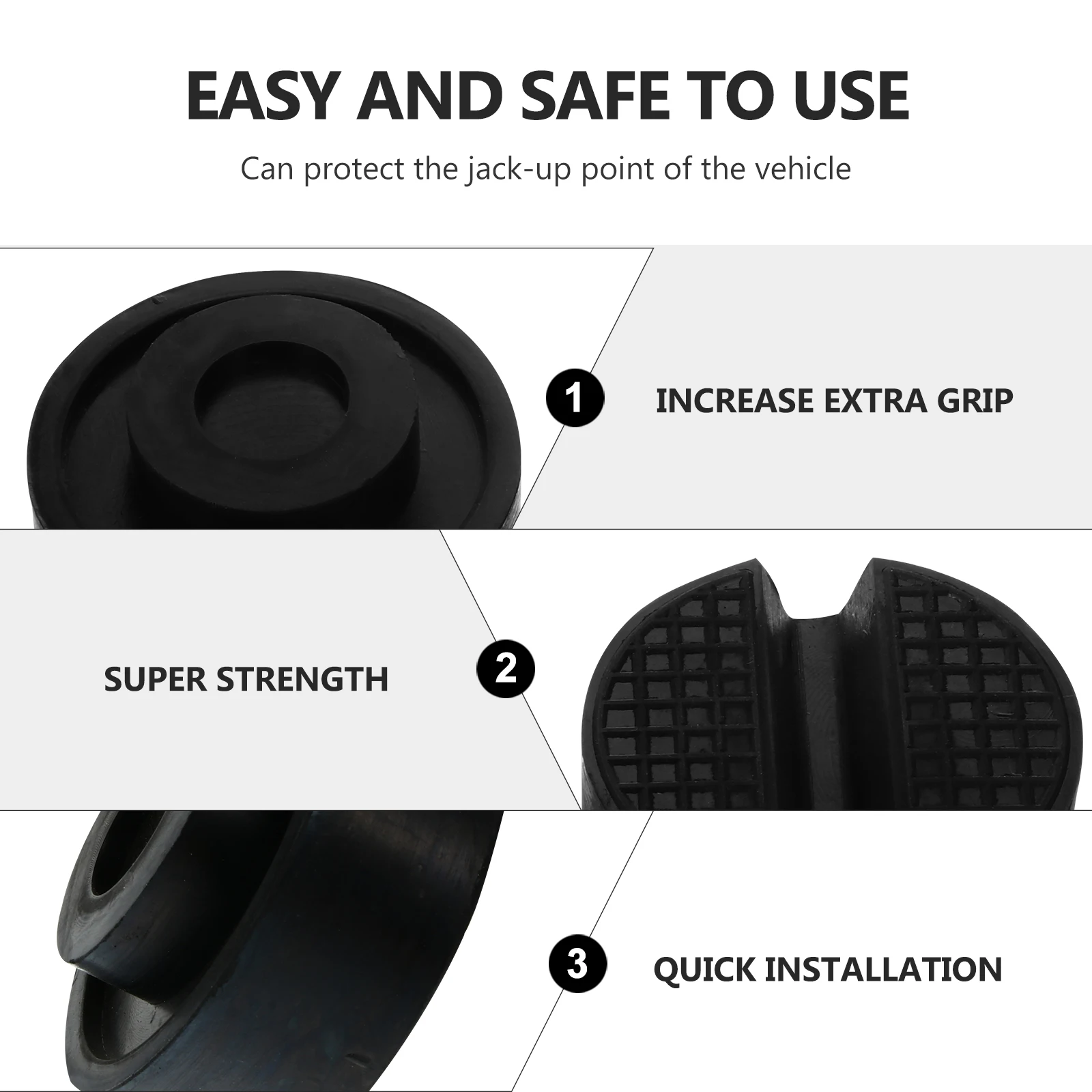 

2Pcs Jack Stand Rubber Pads Durable Heavy Duty Frame Rail Adapter Car Lift Non-Slip Protection Jack Stand Pads