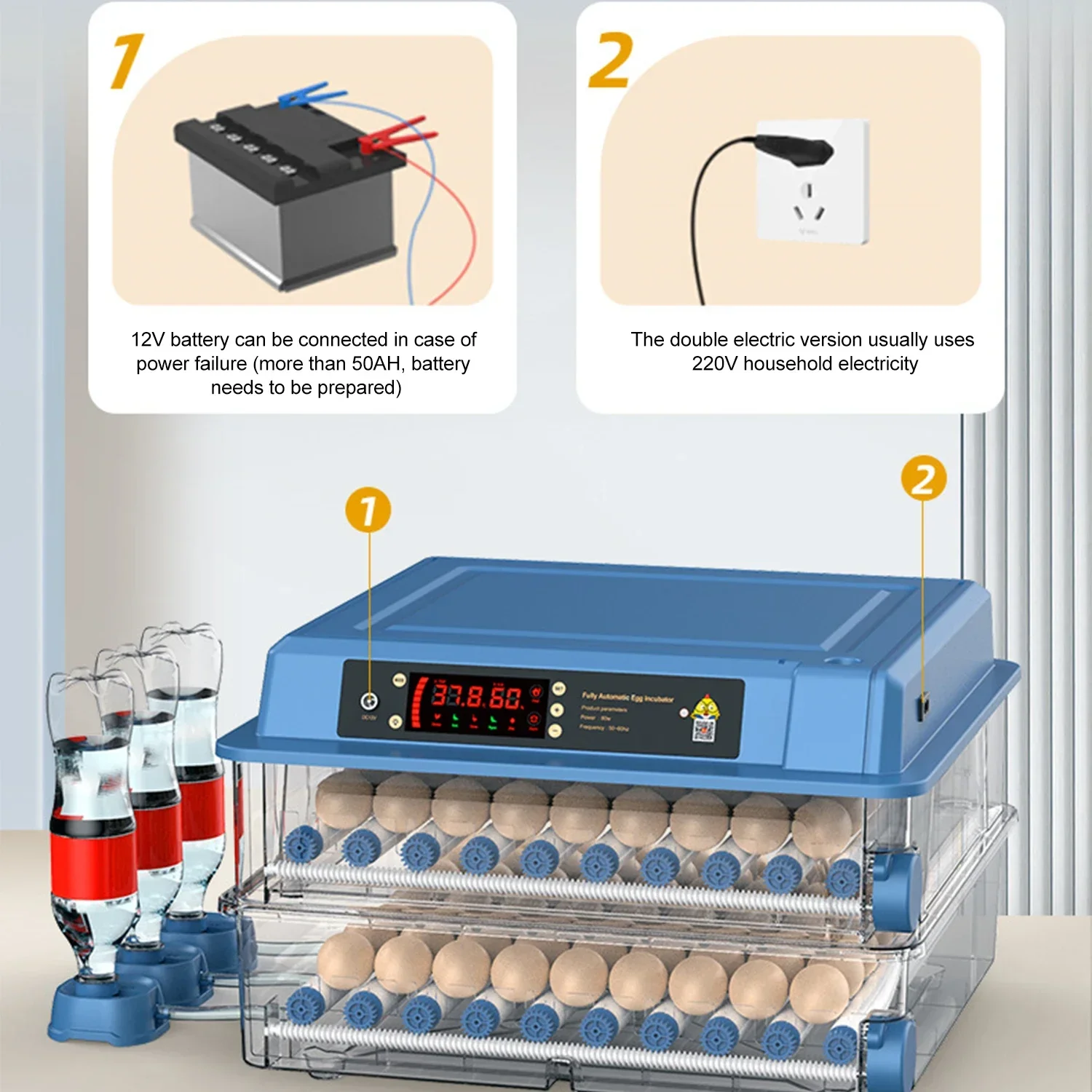 

l 12/15/24 Eggs Incubator With Automatic Water Ionic Replenishment And Temperature Control Mini Egg Incubator With Drawer Type