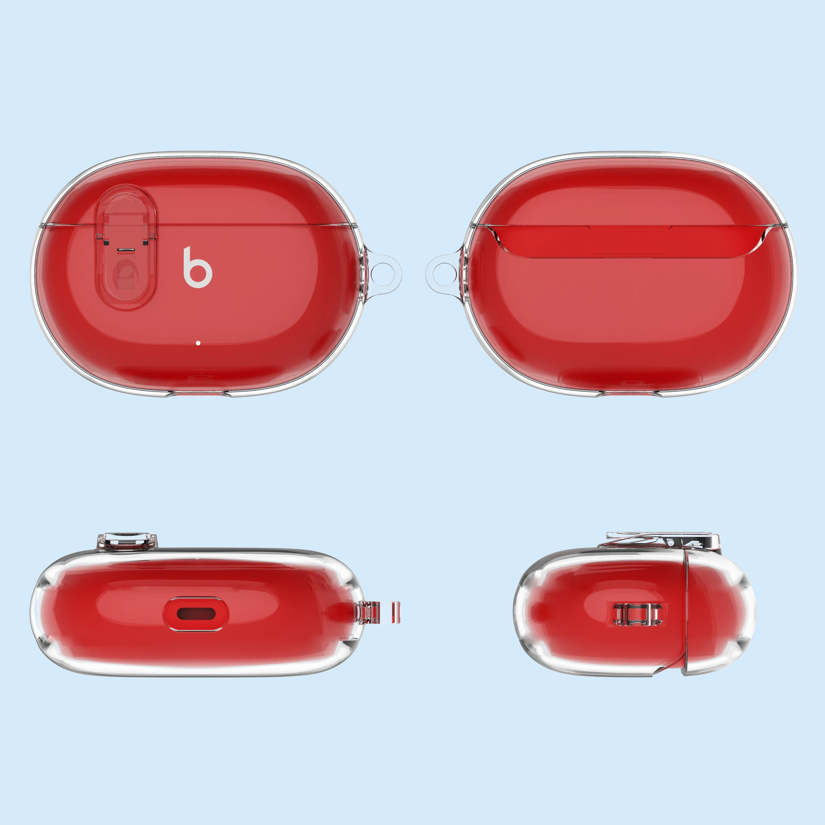 Transparent Case For Beats Studio Buds 2021 Shockproof Earphone Cover Shell for Beats Studio Buds Plus Case With Hook Keychain