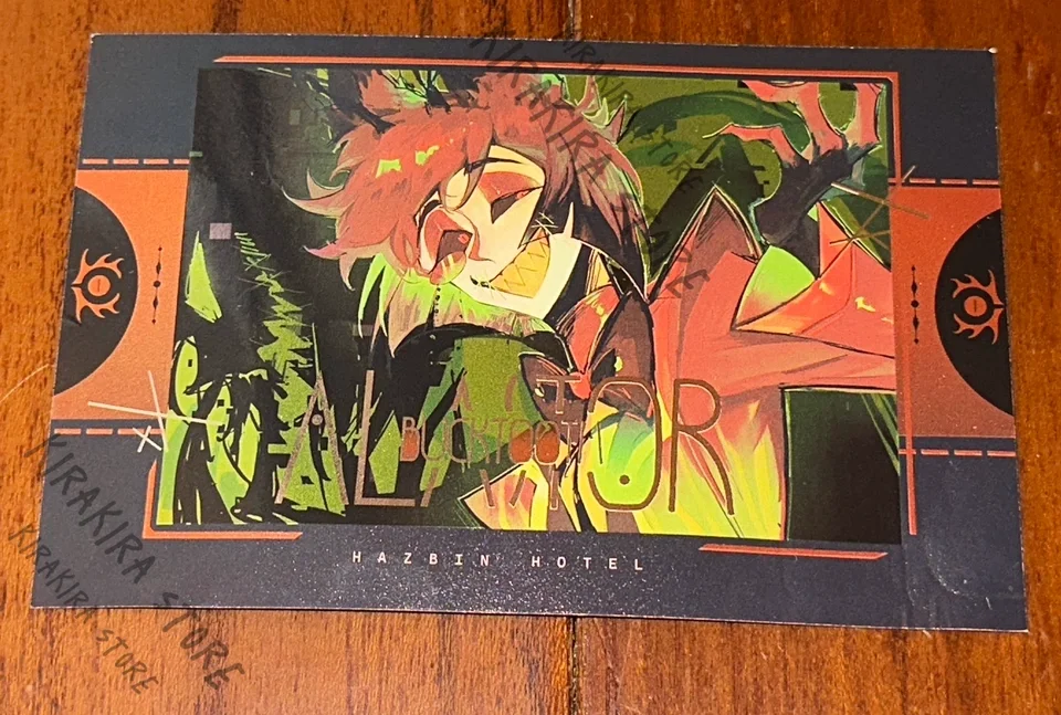

Hazbin Hotel Alastor Rectangular Badge Transparent Card Cosplay Fangoods Postcards Coloured Paper Shikishi Breastpin Ornaments