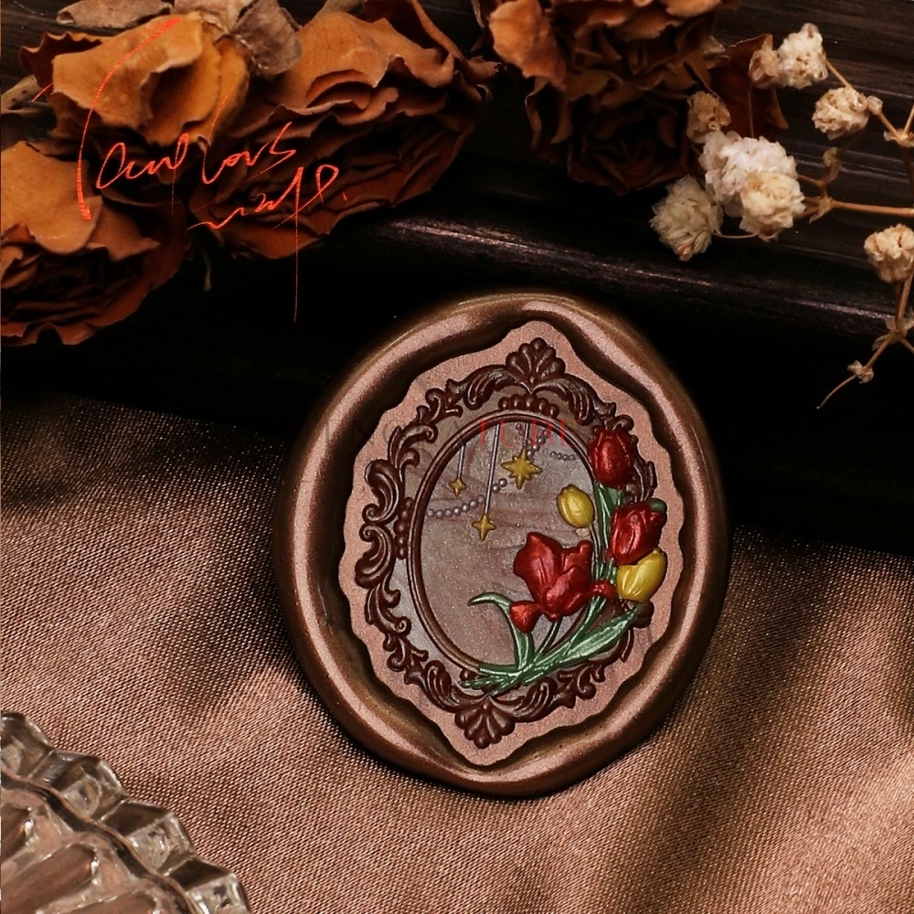 3D Relief Wax Sealing Stamp Flower Frame Roman Column Conch Shell Starfish Coral For DIY Gift Greeting Card Decoration Tools