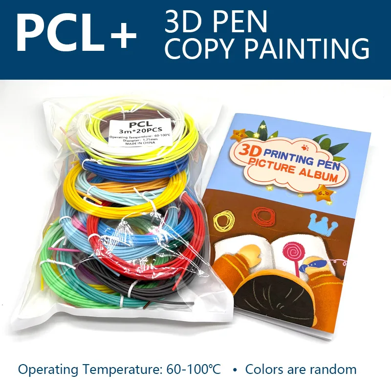 1,75mm Durchmesser PCL Niedrigtemperatur 3D-Stift Filament Mehrfarbenpackung (5/10/20 Farben) Lebendige Farben mit Wiederverwendbarem 3D-Stift Copy P – Detail 5