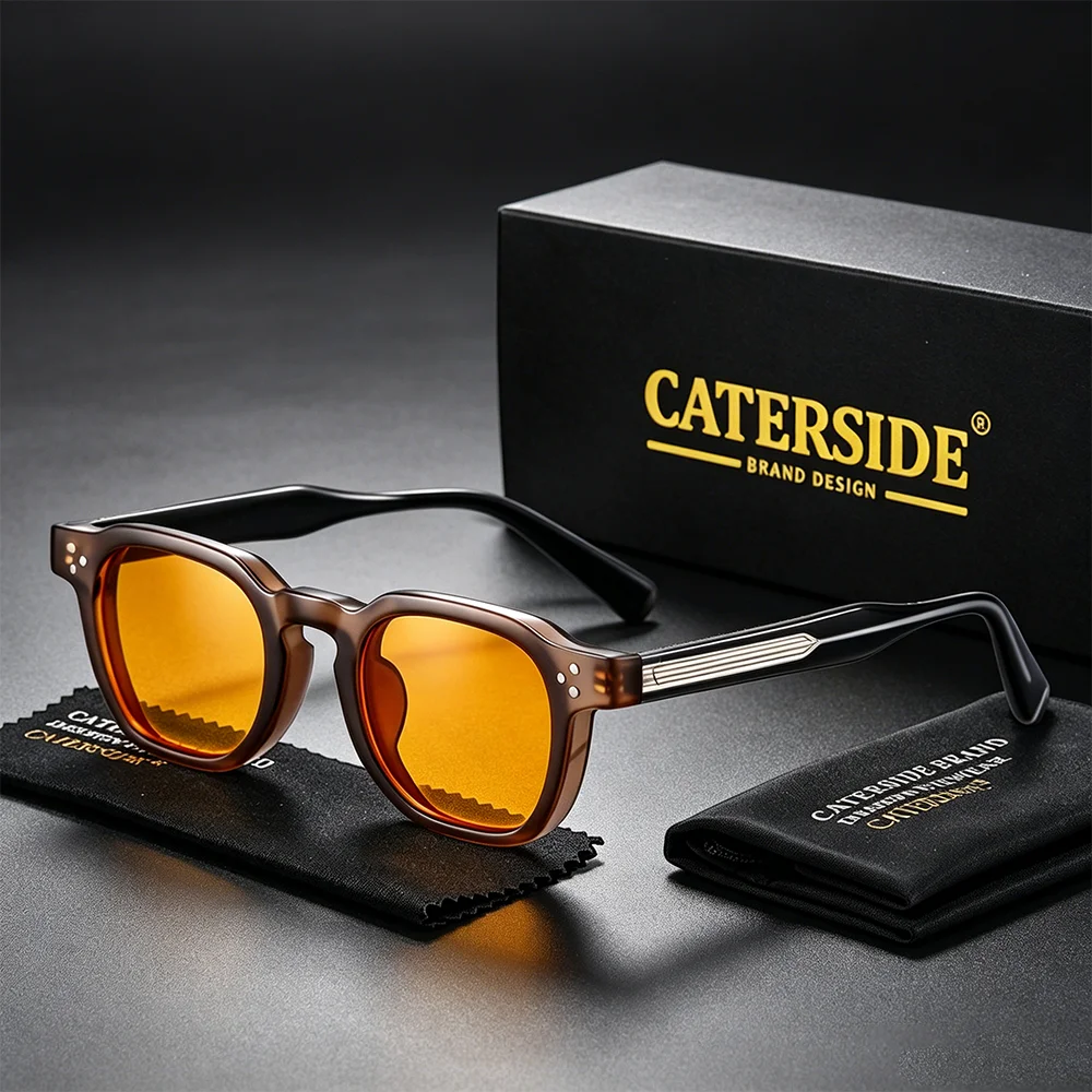 CATERSIDE Modische Herren-Sonnenbrille Hochwertige Eckige Sonnenbrillen für Damen Outdoor Reisen Geschäft Festivals Geschenk-Brillen – Detail 1