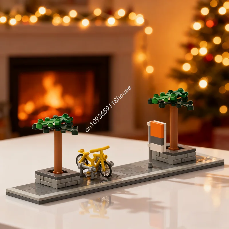 105 قطعة MOC ملبورن وحدات حافلة توقف 1 وحدات نموذج هدية الكريسماس اللبنات البناء لتقوم بها بنفسك لعبة فكرة الطوب عيد ميلاد #1