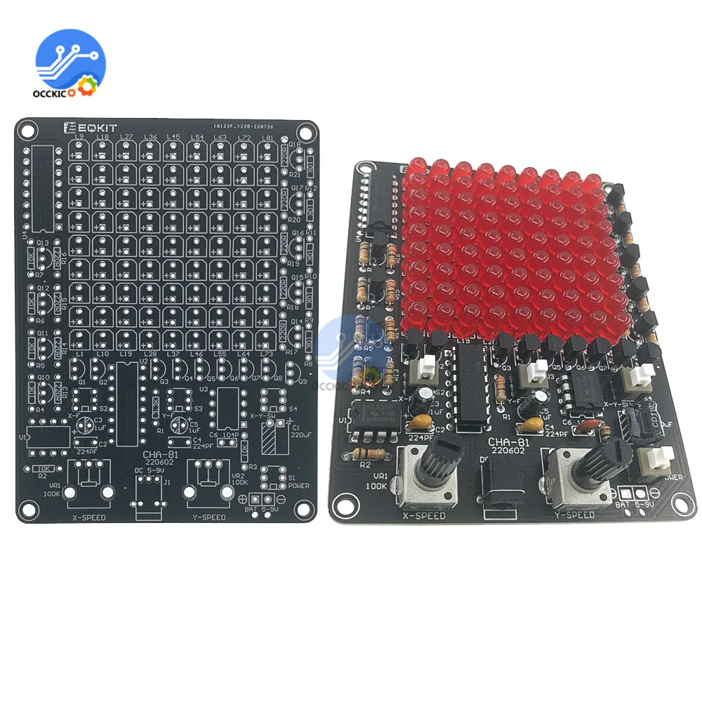 CHA-81 DC5-9V LED Tracking Light parti fai da te Kit di produzione elettronica alimentatore a batteria USB