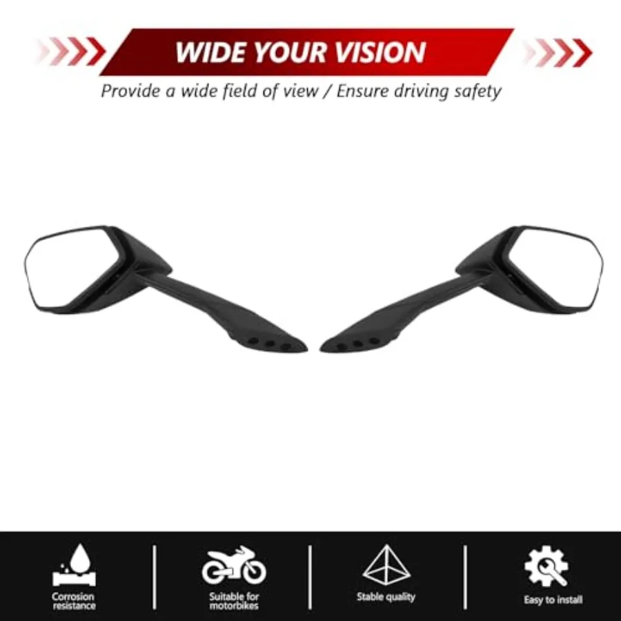 استبدال مرآة الرؤية الخلفية الجانبية للدراجة النارية لـ RS660 RSV4 20212023 موديل أسود بلمسة نهائية معززة للرؤية الهوائية #4