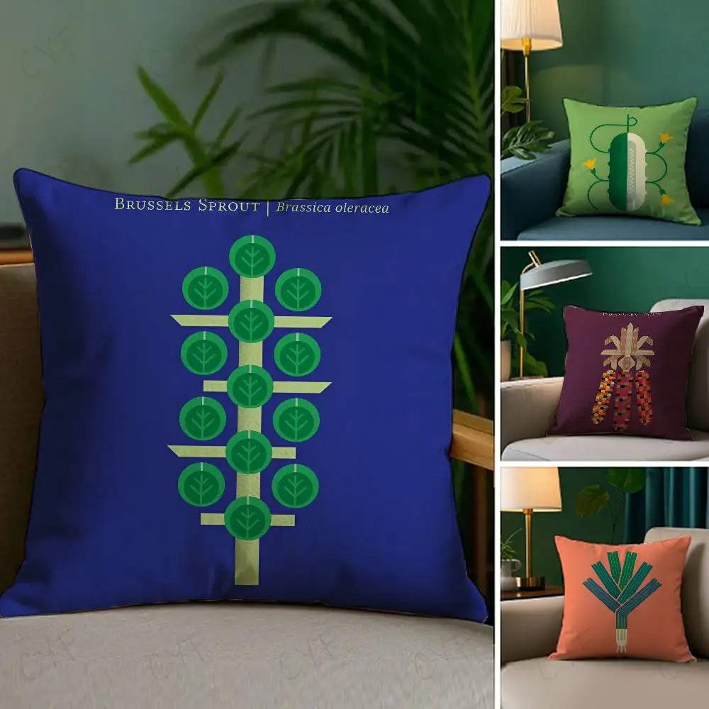 

Lovely Simple Vegetable Pillow Case Custom Printed Brushed Fleece Pillow, Baby Skin-Touch, Eco-Friendly Dye-Sublimation Cushion