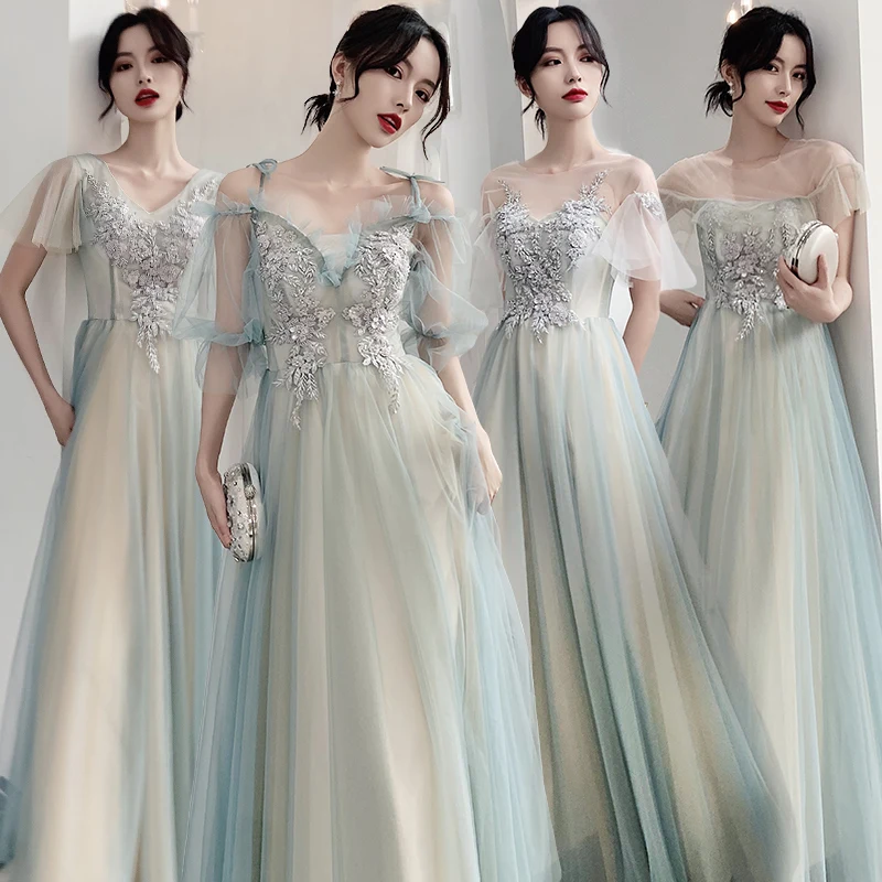 

Модное летнее свадебное платье-миди из полиэстера для подружек невесты, стройнящее, для сестер и подруг