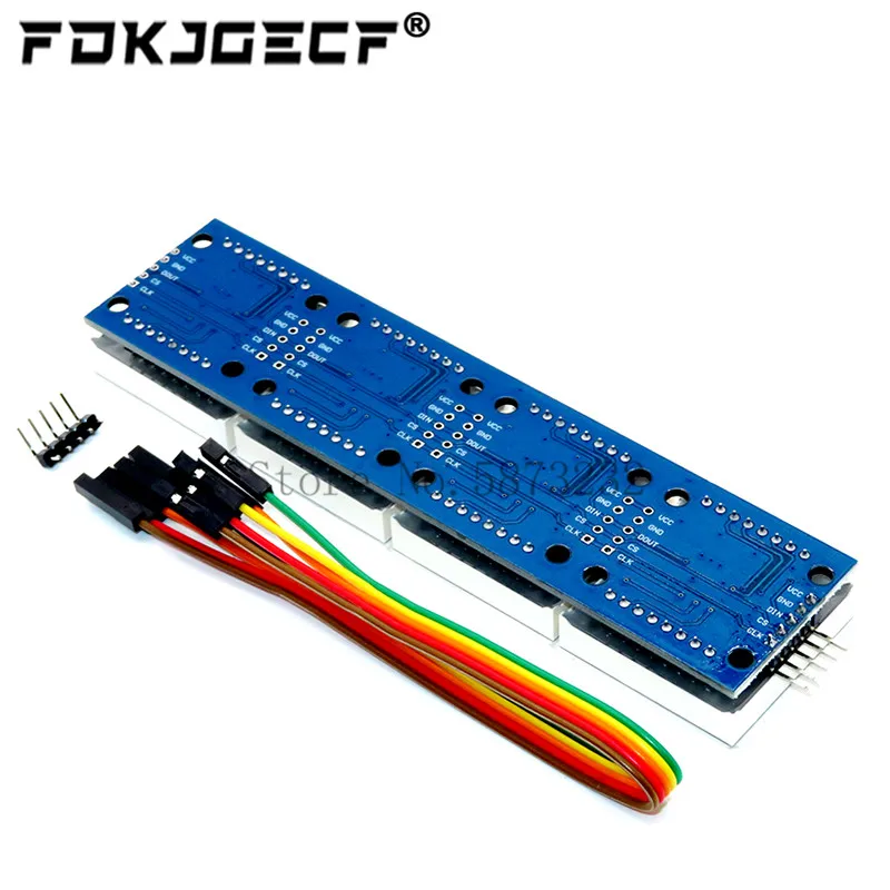 Max7219 Dot Matrix Module Control Single Chip Microcomputer Module 4-in-1 Display Send 5P Line