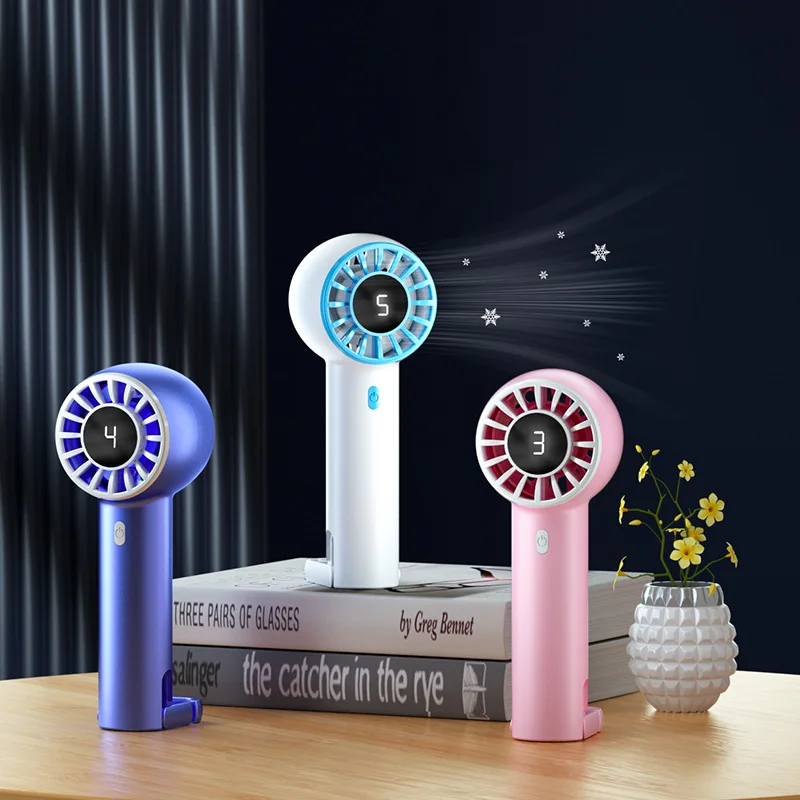 

Mini Fan Handheld Portable Usb Charging Fan Turbine Bladeless Handheld Digital Display Small Fan