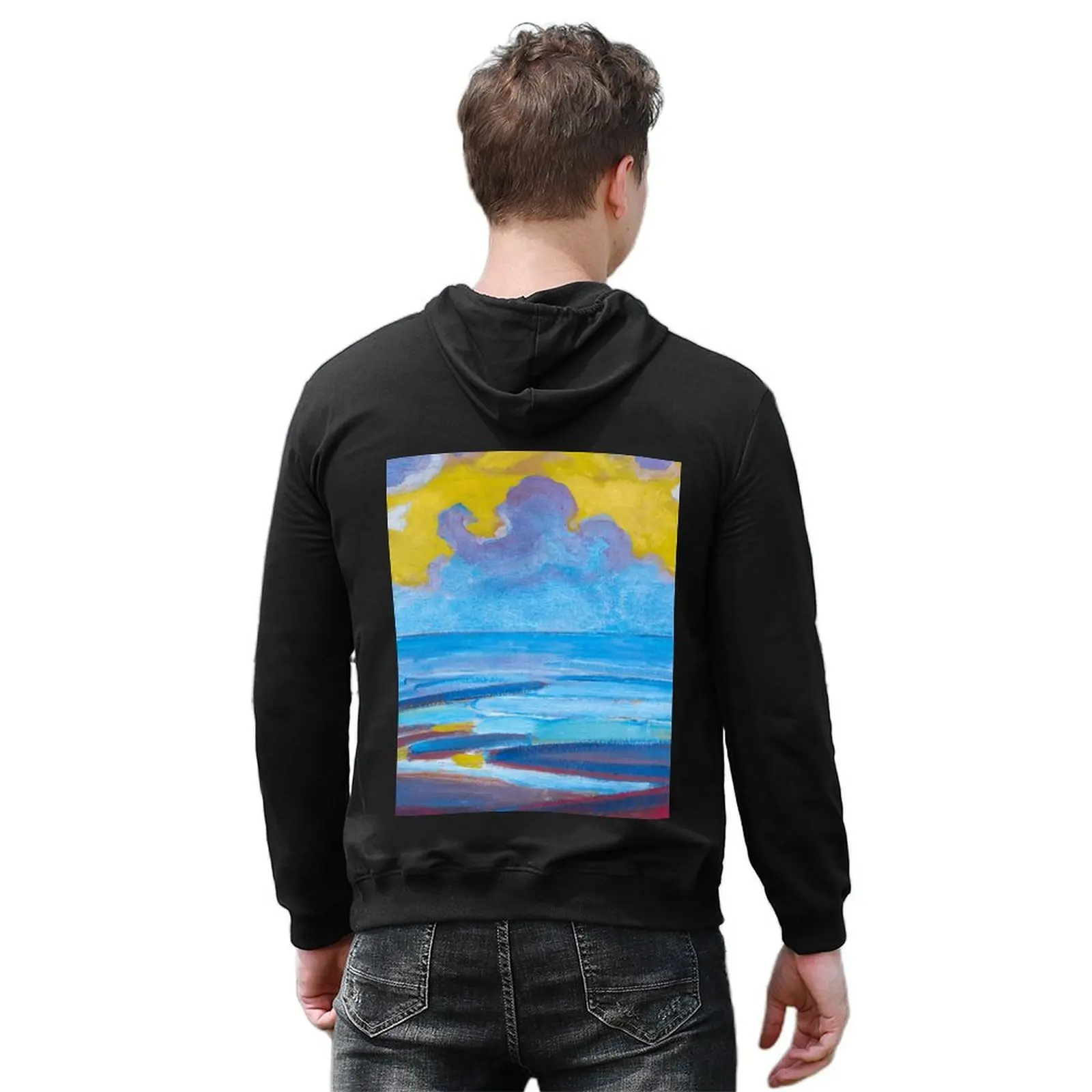 By the Sea (1909) من بييت موندريان هوديي سترة شتوية للرجال طقم قميص عرق ملابس رجالية ملابس رياضية