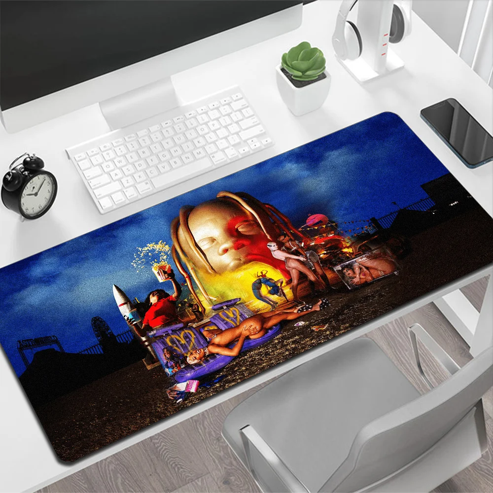 Travis Scott Astroworld Large Mouse Pad Gaming Mouse Pad PC Gamer Computer Mouse Mat Big Mousepad XXL Carpet Keyboard Desk Mat