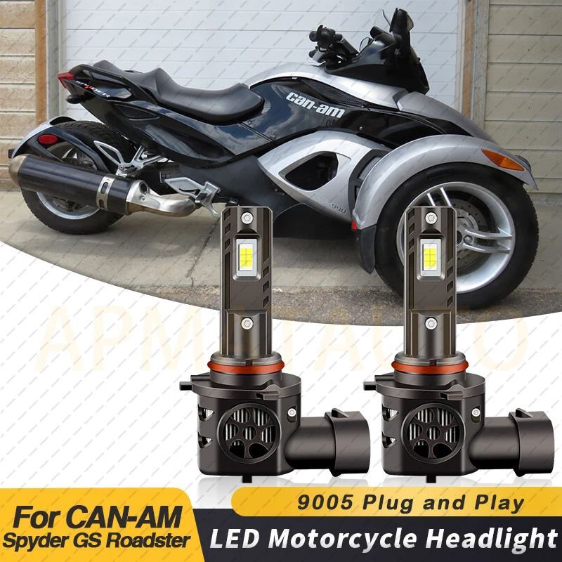 50W 9005/HB3 Bright White LED Motorcycle Bulb A6 Headlight No Error Low beam For CAN-AM Spyder GS Roadster Year 2009 Motorcycle