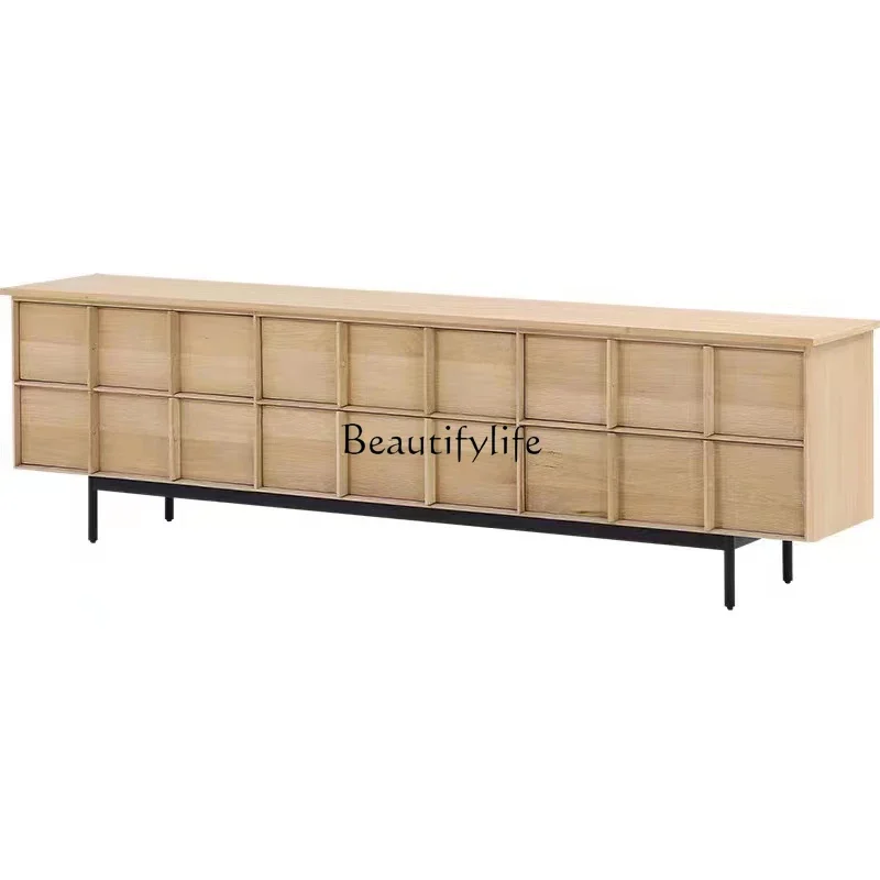 

ls 42Nordic solid wood six-pump TV cabinet living room wall storage cabinet