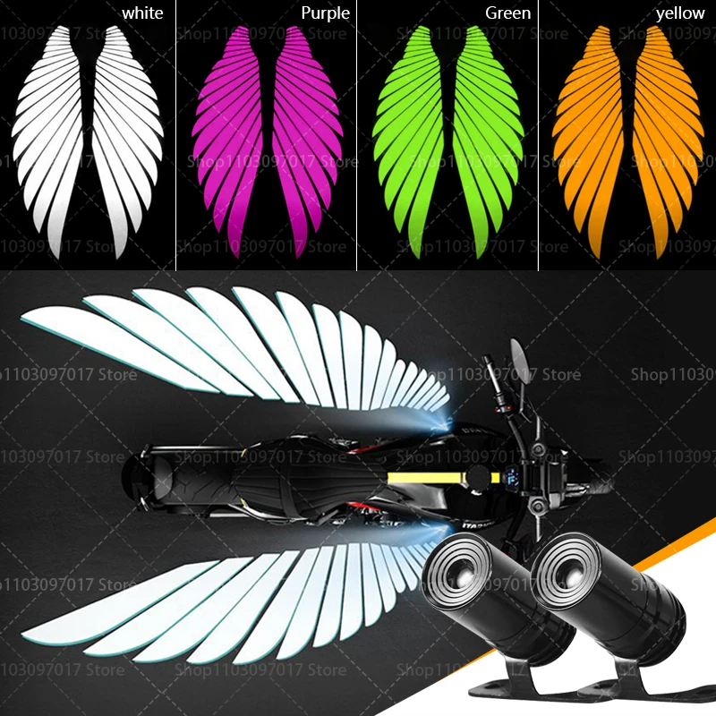 

Приветственный свет с крыльями ангела для мотоцикла, крутая проекционная лампа с крыльями ангела, декоративный светильник для модификации электрического скутера мотоцикла