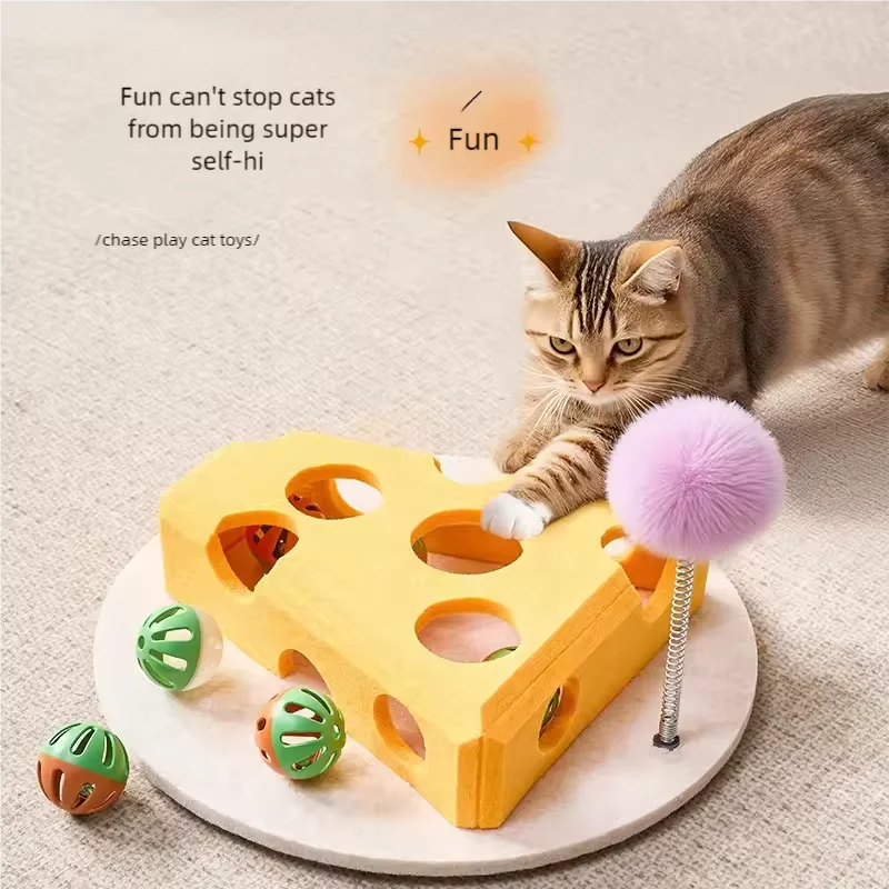 Cat Puzzle Toy Felt Puzzle Box Cat Exercise Toy With Ball Indoor Sports Entertainment Hunting Cat Toys For Indoor Cats