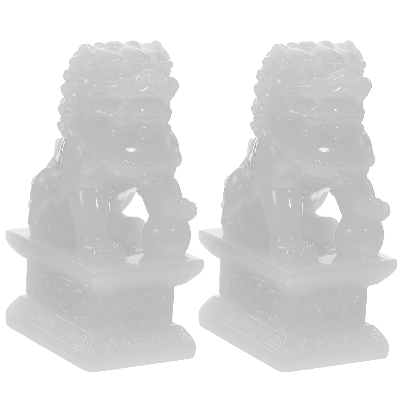 

1 Pair Resin Ornament Mini Desktop Decor Small Home Office Adornment Chinese Style Craft Tabletop Shape Decoration Statue Decor