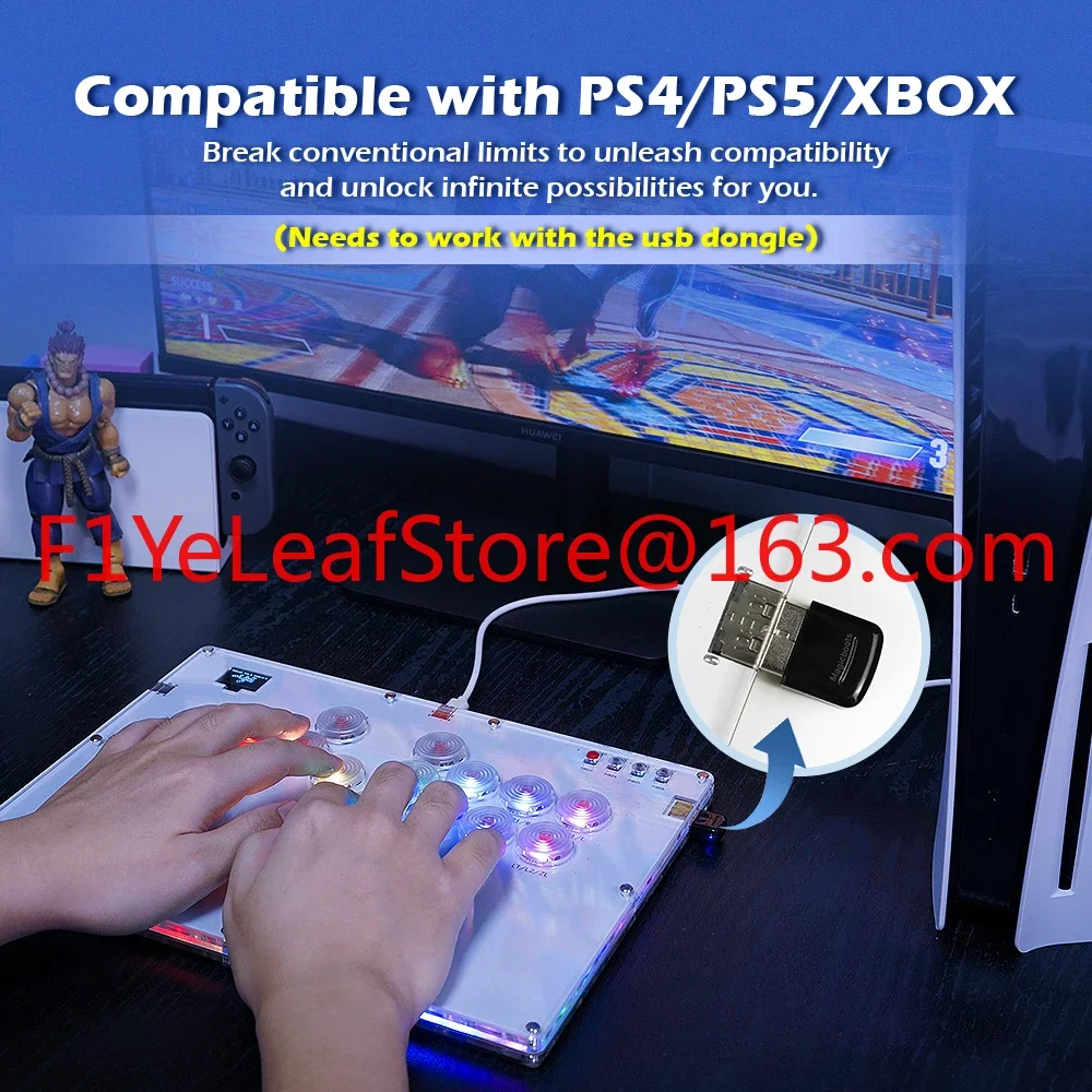 Duelpad Leverless Controller Hitbox For PS5 Fighting Game Stick Arcade Joystick Pico GP2040-CE For PC/Xbox/PS4/Switch