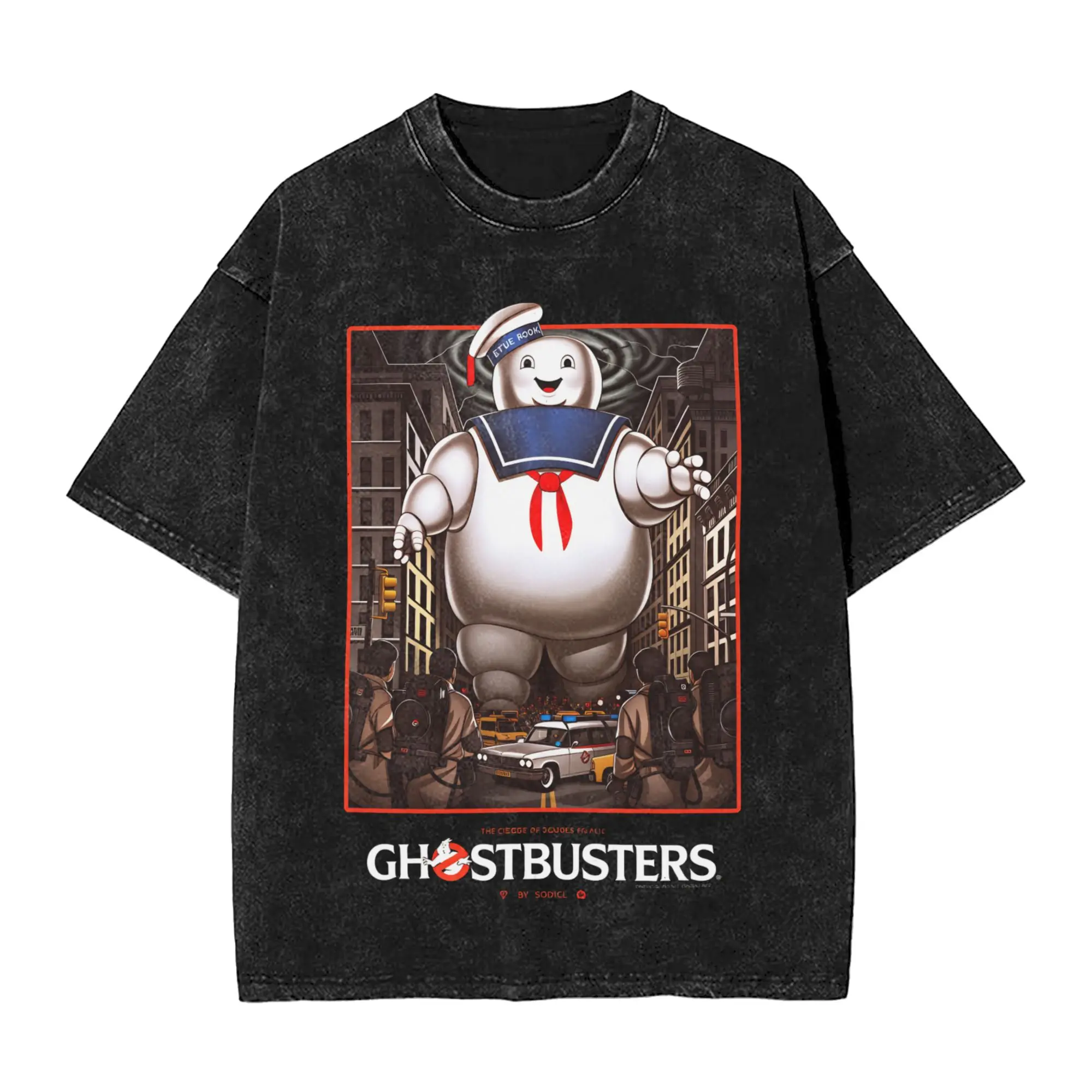 Camiseta de colaboración de la película Ghostbusters, camisetas de moda, camiseta Retro Y2K de manga corta, ropa holgada de algodón con cuello redondo para verano