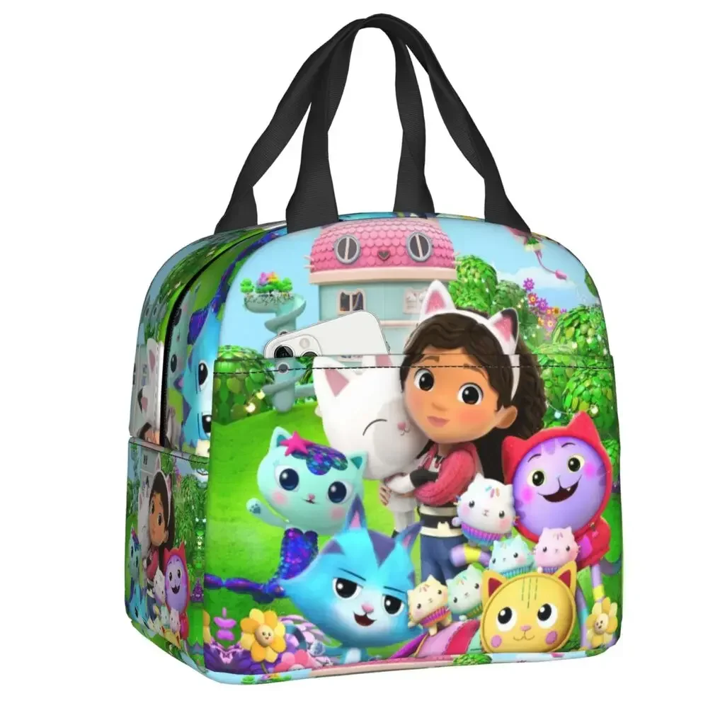 

Gabbys Dollhouse Insulated Lunch Tote Bag for Women Mercat Cat Portable Thermal Cooler Bento Box School