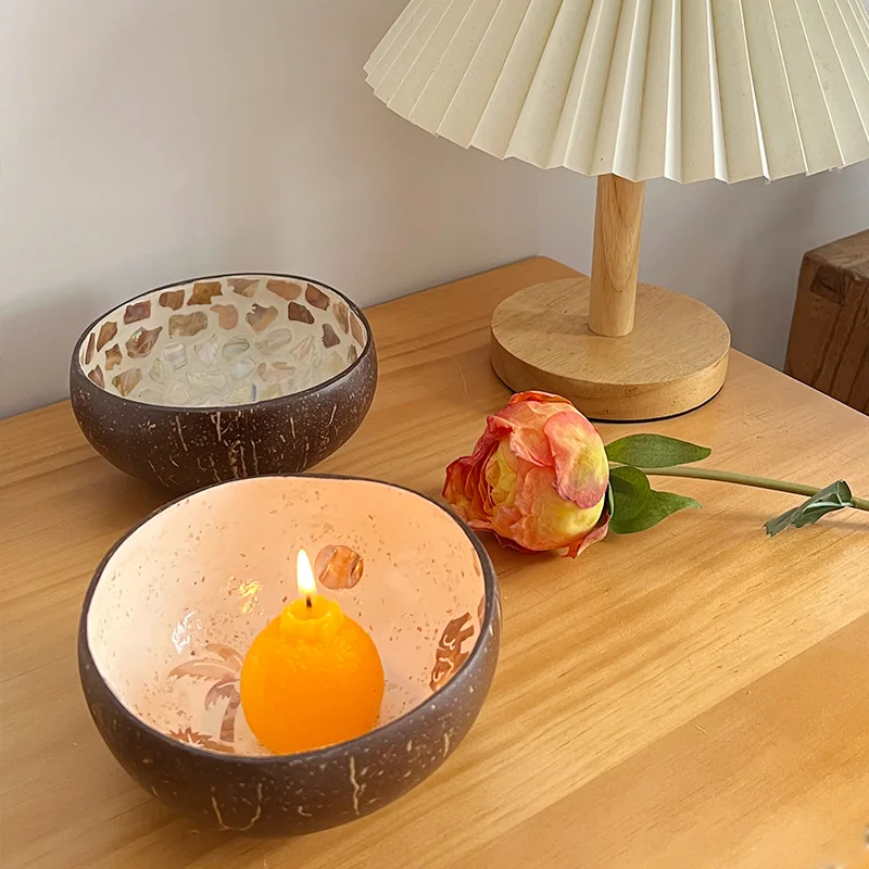 Old coconut shell entrance door key storage box nail clipper front home front desktop storage basket accessories decoration