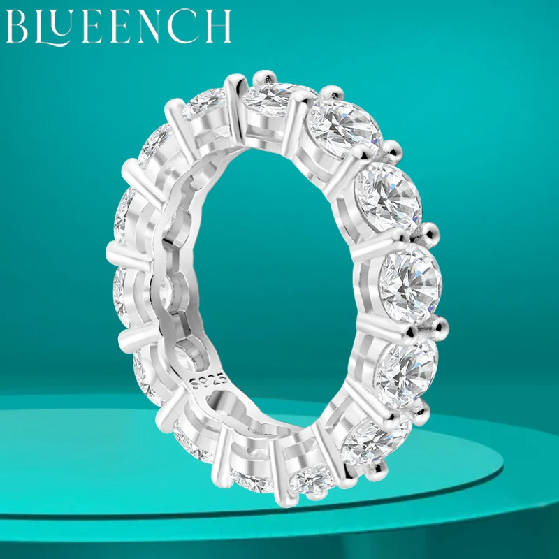 BLUEENCH 5mm 7ct D Color Moissanite Ring 925 Sliver Plated with White Gold Wedding Band Eternity Band Engagement Rings For Women