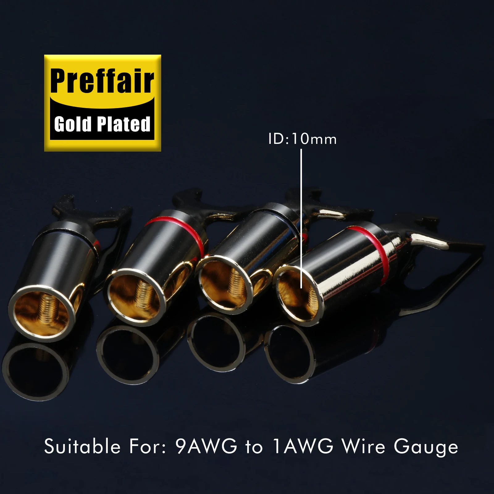 Bananenstecker Y-Verbinder aus reinem Rotkupfer, rhodium- oder goldplattiert, HIFI-Audio-Lautsprecher-Bananenstecker Y-Typ-Adapter – Detail 7