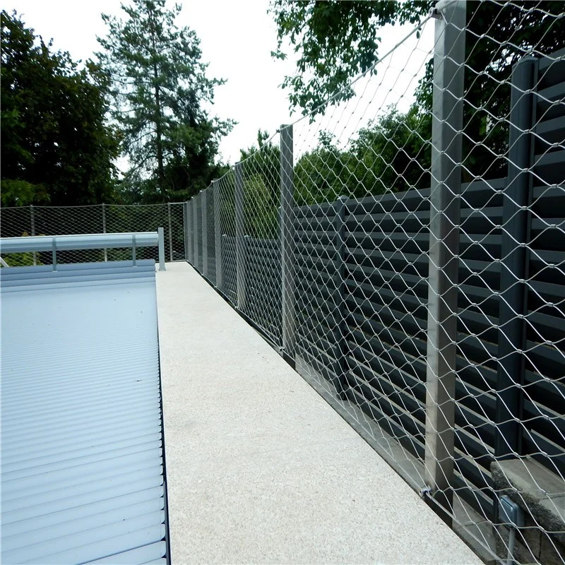 Balustrade Fence with Flexibility Stainless Steel Wire Rope Mesh  for Boundary Wall